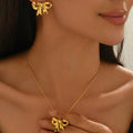 18K Gold Plated Bow Jewelry Set