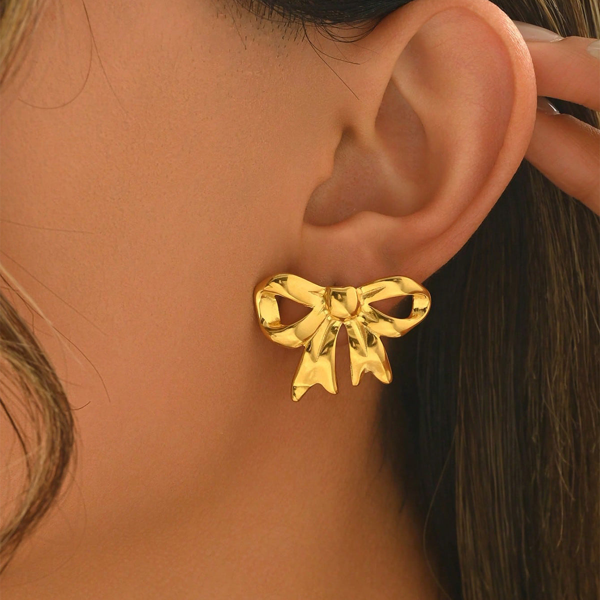 18K Gold Plated Bow Jewelry Set