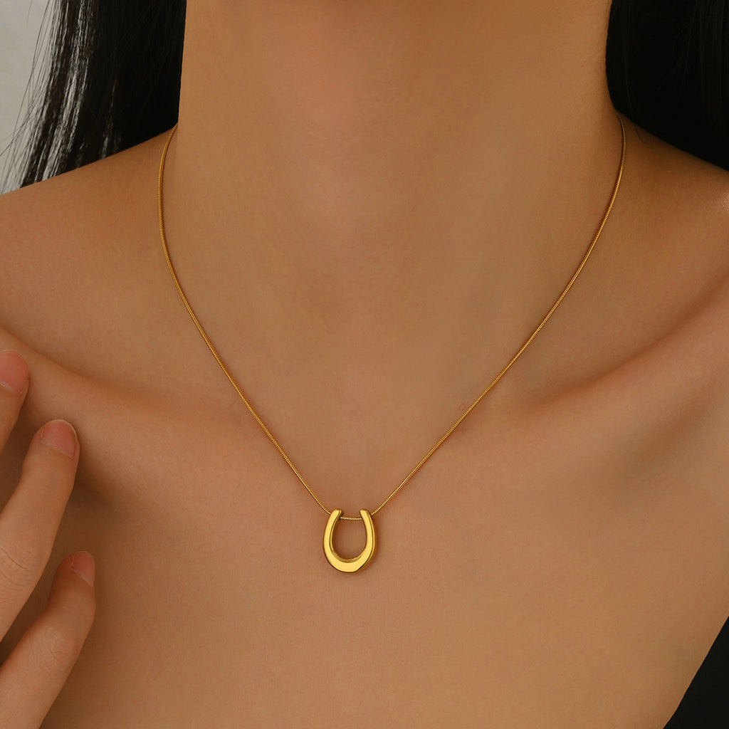18K Gold Plated U Shaped Necklace